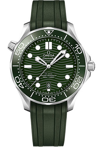 Omega Seamaster Stainless Steel 42 MM - Green Rubber Strap - Green Dial - 210.32.42.20.10.001