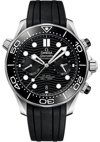 Omega Seamaster Stainless Steel 44 MM - Black Rubber Strap - Black Dial - 210.32.44.51.01.001