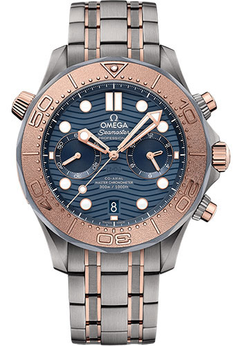 Omega Seamaster Titanium and Rose Gold 44 MM - Titanium and Rose Gold Bracelet - Blue Dial - 210.60.44.51.03.001
