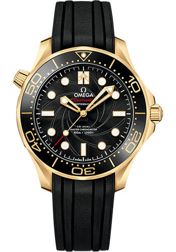 Omega Seamaster Yellow Gold 42 MM - Black Rubber Strap - Black Dial - 210.62.42.20.01.001