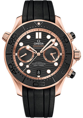 Omega Seamaster Rose Gold 44 MM - Black Rubber Strap - Black Dial - 210.62.44.51.01.001