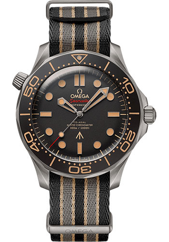 Omega Seamaster James Bond 007 Titanium 42 MM - Black and Grey Nato Strap - Brown Dial - 210.92.42.20.01.001