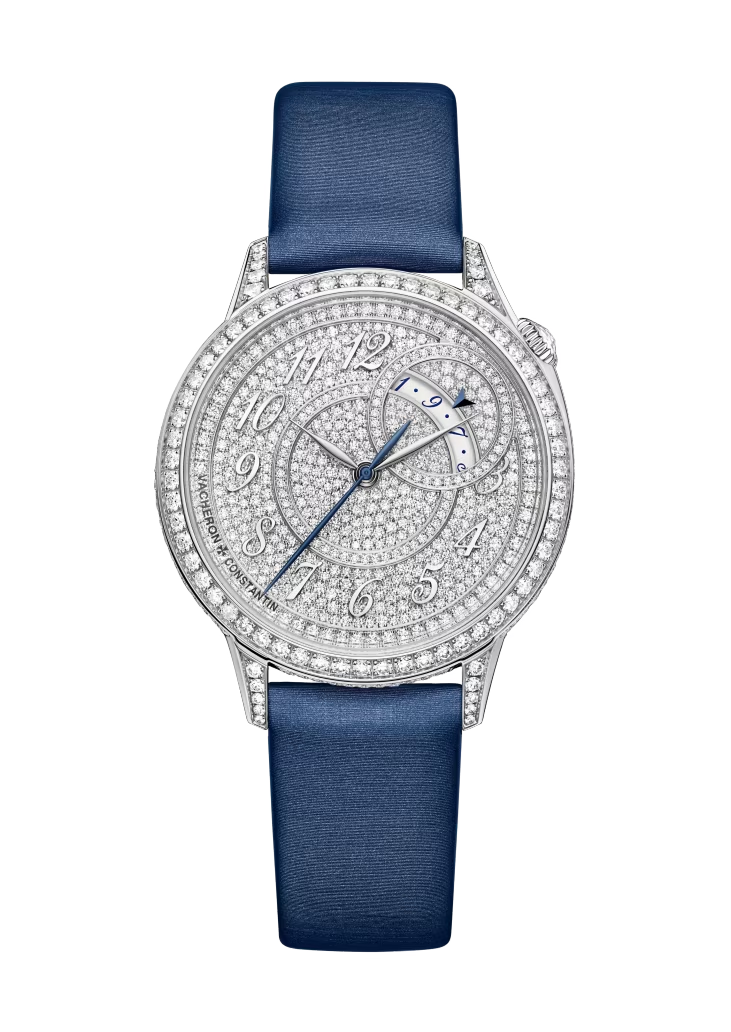 Vacheron Constantin Égérie White Gold 35 MM - Blue Leather Strap - Diamond Bezel - White Diamond Dial - 4606F/000G-B649