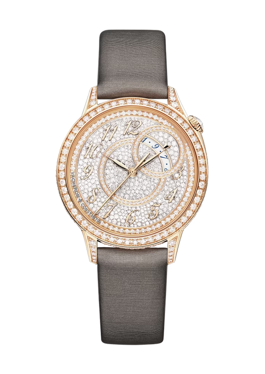 Vacheron Constantin Égérie Pink Gold 35 MM - Brown Leather Strap - Diamond Bezel - White Diamond Dial - 4606F/000R-B648