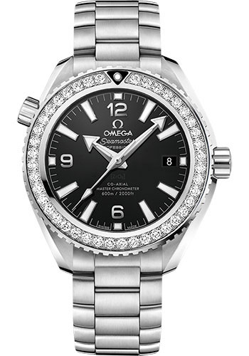 Omega Seamaster Planet Ocean Stainless Steel 39.5 MM - Stainless Steel Bracelet - Diamond Bezel - Black Dial - 215.15.40.20.01.001