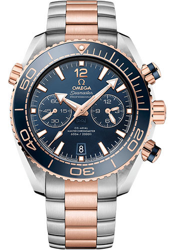 Omega Seamaster Planet Ocean Rose Gold and Stainless Steel 45.5 MM - Rose Gold and Stainless Steel Bracelet - Blue Ceramic Dial - 215.20.46.51.03.001