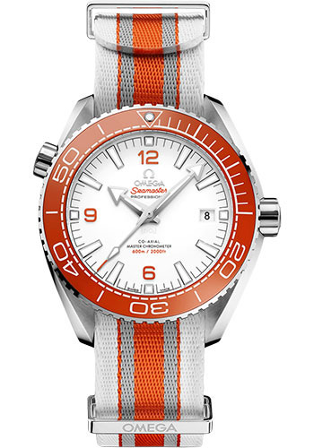 Omega Seamaster Planet Ocean Stainless Steel 43.5 MM - Grey And White Nato Strap - White Dial - 215.32.44.21.04.001