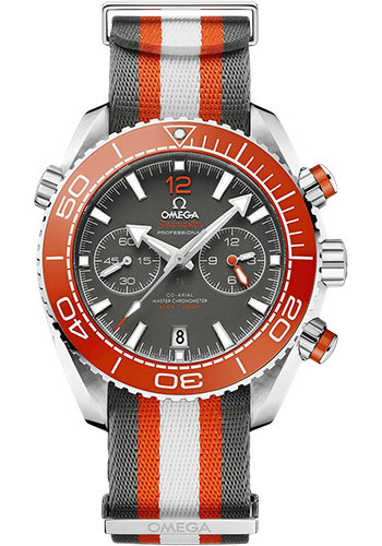 Omega Seamaster Planet Ocean Stainless Steel 45.5 MM - Grey and White Rubber Strap - Titanium Dial - 215.32.46.51.99.001