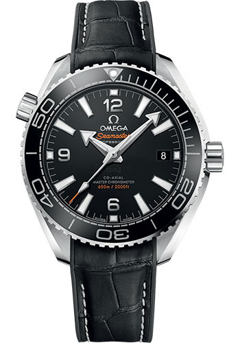 Omega Seamaster Planet Ocean Stainless Steel 39.5 MM - Black Leather Strap - Black Dial - 215.33.40.20.01.001