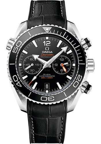 Omega Seamaster Planet Ocean Stainless Steel 45.5 MM - Black Leather Strap - Black Ceramic Dial - 215.33.46.51.01.001