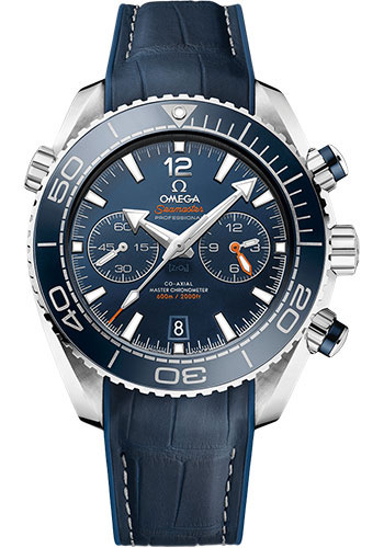 Omega Seamaster Planet Ocean Stainless Steel 45.5 MM - Blue Leather Strap - Blue Ceramic Dial - 215.33.46.51.03.001