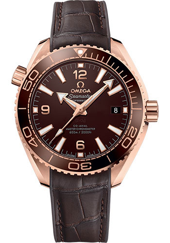 Omega Seamaster Planet Ocean Rose Gold 39.5 MM - Brown Leather Strap - Chocolate Brown Dial - 215.63.40.20.13.001