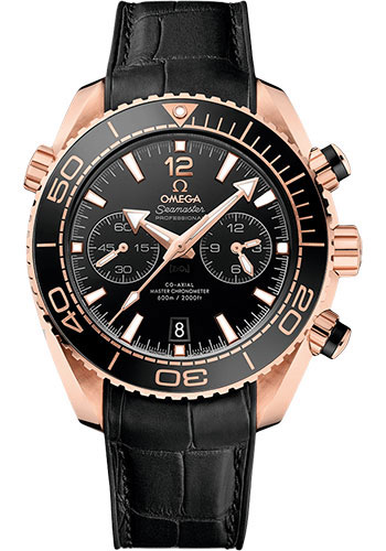 Omega Seamaster Planet Ocean Rose Gold 45.5 MM - Black Leather Strap - Black Ceramic Dial - 215.63.46.51.01.001