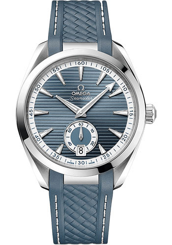 Omega Seamaster Aqua Terra Co Axial Stainless Steel 41 MM - Blue Grey Structured Rubber Strap - Blue Grey Dial - 220.12.41.21.03.005