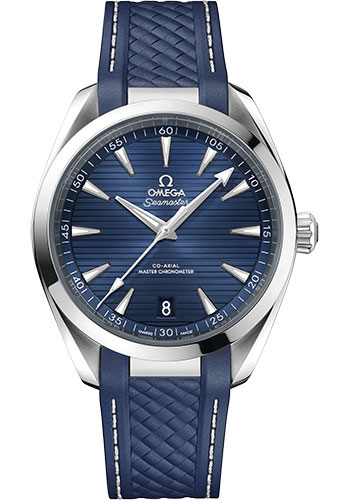 Omega Seamaster Aqua Terra Co Axial Stainless Steel 41 MM - Blue Structured Rubber Strap - Blue Dial - 220.12.41.21.03.007