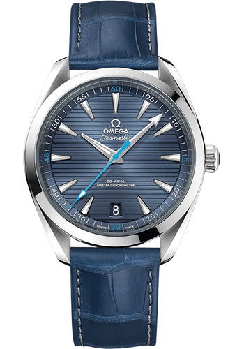 Omega Seamaster Aqua Terra Co Axial Stainless Steel 41 MM - Blue Leather Strap - Blue Dial - 220.13.41.21.03.002