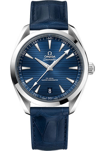 Omega Seamaster Stainless Steel 41 MM - Blue Leather Strap - Blue Dial - 220.13.41.21.03.003