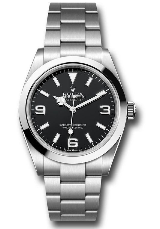 Rolex Stainless Steel Explorer Watch - 40 MM - Oyster Bracelet - Black Arabic Dial - 224270 bkiao