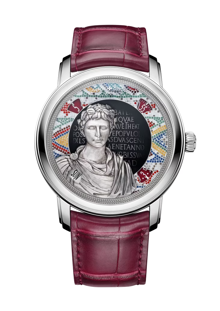 Vacheron Constantin Métiers D' Art White Gold 42 MM - Red Leather Strap -  Buste`D Auguste Artistic Dial - 7620A/000G-B929