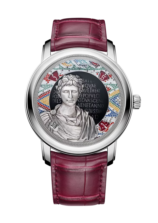 Vacheron Constantin Métiers D' Art White Gold 42 MM - Red Leather Strap -  Buste`D Auguste Artistic Dial - 7620A/000G-B929