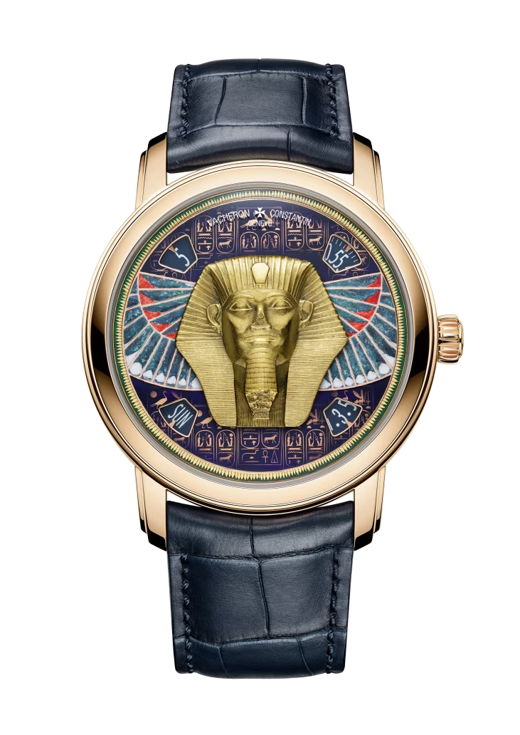 Vacheron Constantin Métiers D' Art Pink Gold 42 MM - Black Leather Strap - Tribute To Great Civilizations  Artistic Dial - 7620A/000R-B927