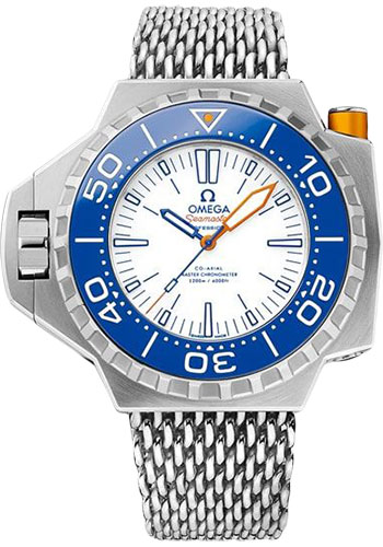 Omega Seamaster Titanium 55 x 48 MM - Titanium Bracelet - White and Blue Dial - 227.90.55.21.04.001
