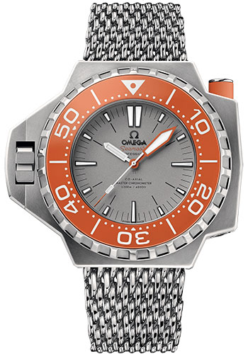 Omega Seamaster Titanium 55 x 48 MM - Titanium Bracelet - Grey And Orange Dial - 227.90.55.21.99.002