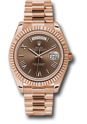 Rolex Presidential Everose Gold Day-Date 40MM - President Bracelet Watch - Chocolate Roman Dial - 228235 chorp