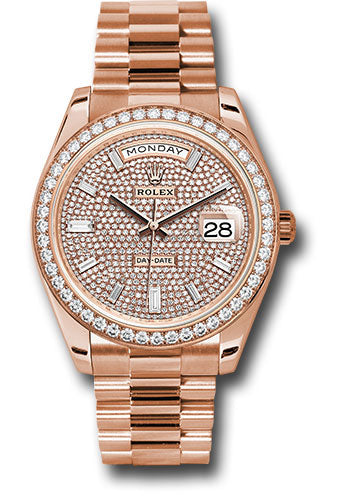 Rolex Presidential Everose Gold Diamond Dial Day-Date 40MM - President Bracelet Watch - 228345RBR dpbdp