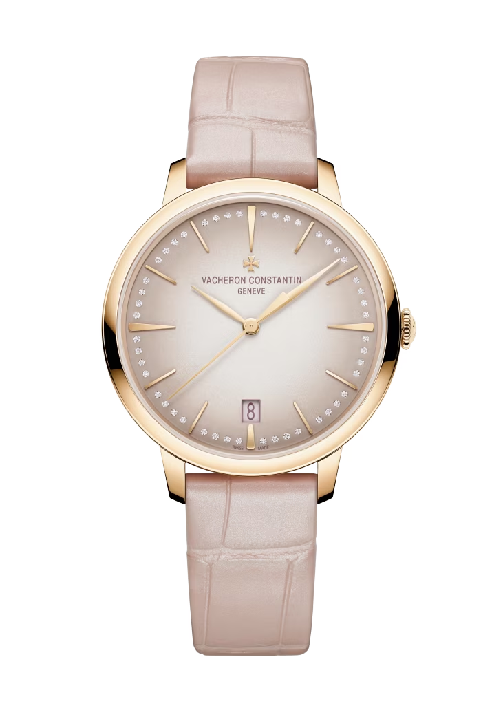 Vacheron Constantin Patrimony Pink Gold 36.5 MM - Pink Leather Strap - Pink Dial - 4110U/000R-B905