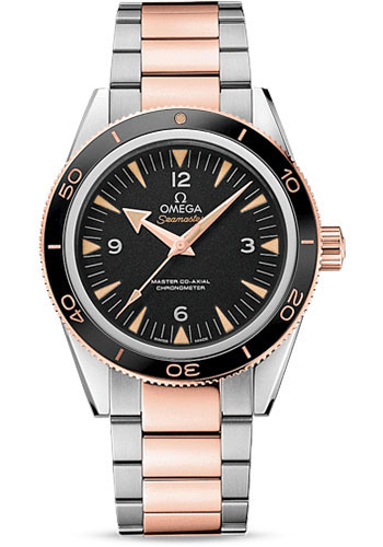 Omega Seamaster Stainless Steel and Rose Gold 41 MM - Stainless Steel and Rose Gold Bracelet - Black Dial - 234.30.41.21.01.001