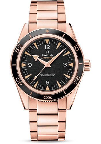 Omega Seamaster Rose Gold 41 MM - Rose Gold Bracelet - Black Dial - 233.60.41.21.01.001