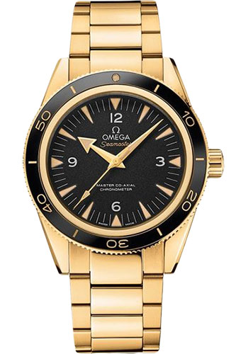 Omega Seamaster Yellow Gold 41 MM - Yellow Gold Bracelet - Black Dial - 233.60.41.21.01.002