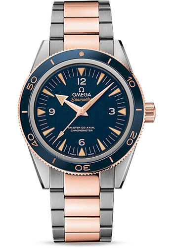 Omega Seamaster Titanium and Rose Gold 41 MM - Titanium and Rose Gold Bracelet - Blue Dial - 233.60.41.21.03.001