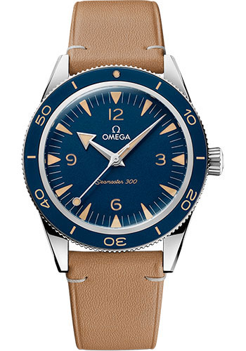 Omega Seamaster Stainless Steel 41 MM - Brown Leather Strap - Blue Dial - 234.32.41.21.03.001