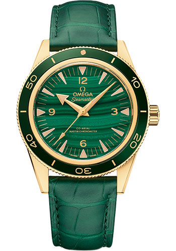 Omega Seamaster Yellow Gold 41 MM - Green Leather Strap - Green Dial - 234.63.41.21.99.001