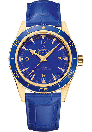 Omega Seamaster Yellow Gold 41 MM - Blue Leather Strap - Blue Dial - 234.63.41.21.99.002