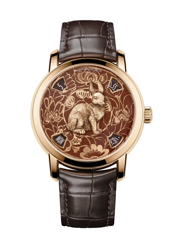 Vacheron Constantin Métiers D' Art Rose Gold 40 MM - Brown Leather Strap - Rabbit Artistic Dial - 86073/000R-B933