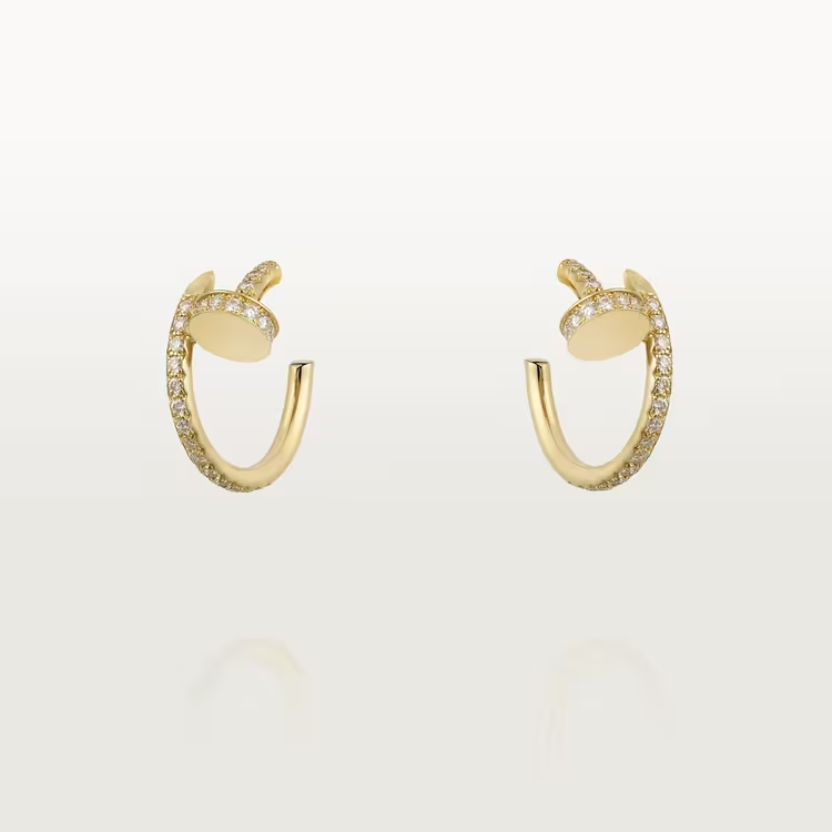 Cartier Juste Un Clou Earrings - Yellow Gold - Diamonds - B8301430