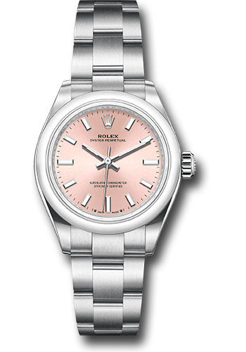 Rolex Stainless Steel Oyster Perpetual no date Watch - 28 MM - Oyster Bracelet - Pink Dial - 276200 pio