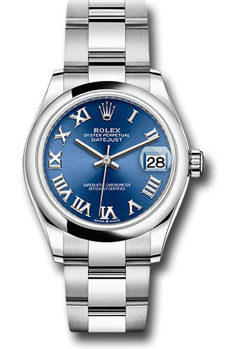 Rolex Stainless Steel Datejust - 31 MM - Oyster Bracelet - Domed Bezel - Blue Roman Dial - 278240 blro