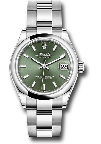 Rolex Stainless Steel Datejust - 31 MM - Oyster Bracelet - Domed Bezel - Mint Green Index Dial - 278240 mgio