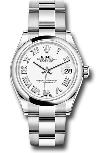 Rolex Stainless Steel Datejust - 31 MM - Oyster Bracelet - Domed Bezel - White Roman Dial - 278240 wro