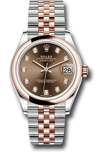 Rolex Steel and Everose Gold Datejust - 31 MM - Jubilee Bracelet - Domed Bezel - Chocolate Diamond Dial - 278241 chodj