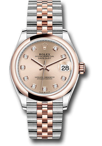 Rolex Steel and Everose Gold Datejust - 31 MM - Jubilee Bracelet - Domed Bezel - Rose Diamond Dial - 278241 rodj