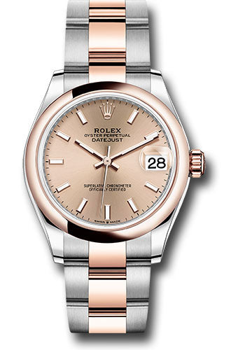 Rolex Steel and Everose Gold Datejust - 31 MM - Oyster Bracelet - Domed Bezel - Rosé Index Dial - 278241 roio