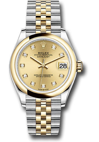 Rolex Steel and Yellow Gold Datejust - 31 MM - Jubilee Bracelet - Domed Bezel - Champagne Diamond Dial - 278243 chdj