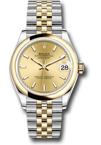 Rolex Steel and Yellow Gold Datejust - 31 MM - Jubilee Bracelet - Domed Bezel - Champagne Index Dial - 278243 chij