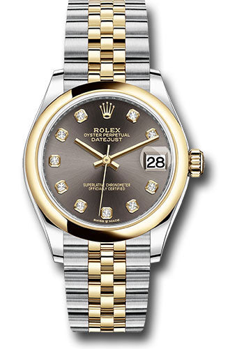 Rolex Steel and Yellow Gold Datejust - 31 MM - Jubilee Bracelet - Domed Bezel - Dark Grey Diamond Dial - 278243 dkgdj