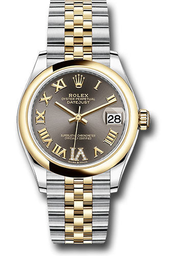 Rolex Steel and Yellow Gold Datejust - 31 MM - Jubilee Bracelet - Domed Bezel - Dark Grey Diamond Roman Six Dial - 278243 dkgdr6j